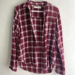 Abercrombie and Fitch Red and White Flannel
